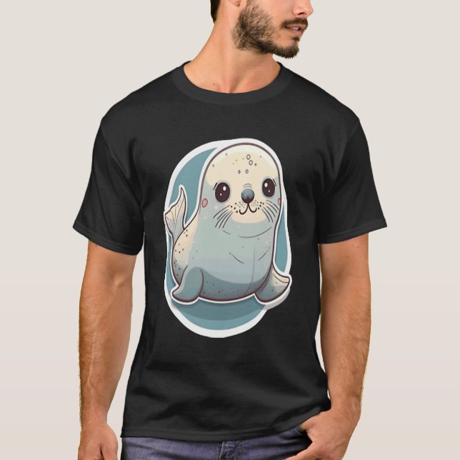 Adorable Aquatic Seal of Approval  Cute Baby Seal T-Shirt (Front)