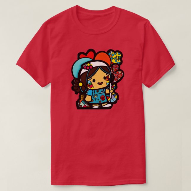Adorable Asian Nurse toon Perfect Gift for Medical T-Shirt (Design Front)