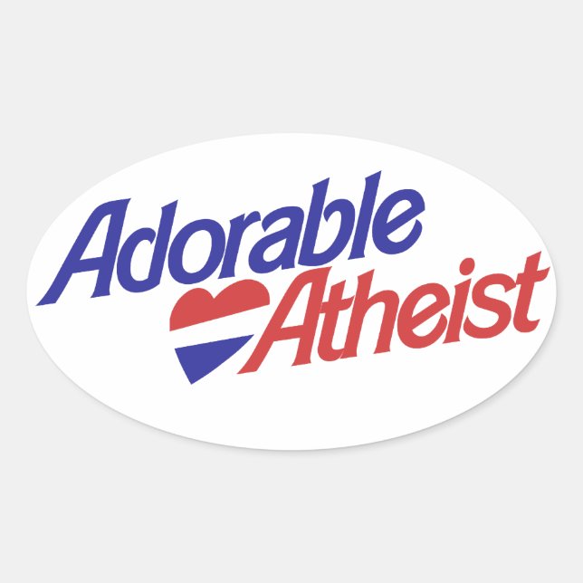Adorable Atheist Oval Sticker (Front)