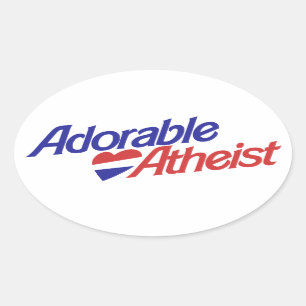 Adorable Atheist Oval Sticker