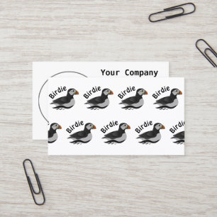 Adorable Atlantic Puffin Swimming Cartoon Business Card