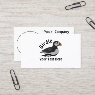 Adorable Atlantic Puffin Swimming Cartoon Business Card