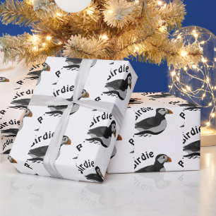Adorable Atlantic Puffin Swimming Cartoon Wrapping Paper