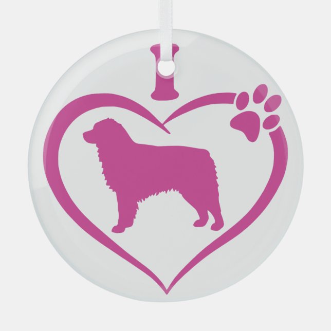 Adorable Australian Shepherd -  Glass Tree Decoration (Front)