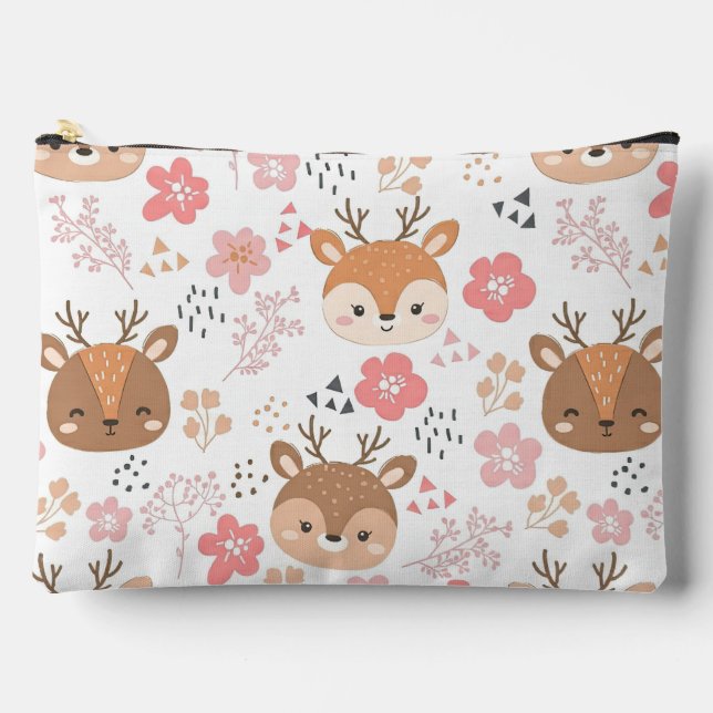 Adorable Autumn Forest Animal Accessory Pouch (Front)
