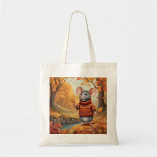 Adorable Autumn Mouse Enjoying Nature Tote Bag