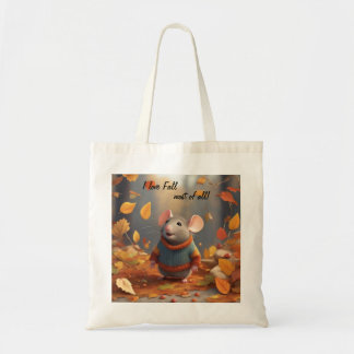 Adorable Autumn Mouse Welcoming the Season Tote Bag