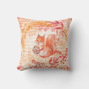 Adorable Autumn Squirrel Cushion
