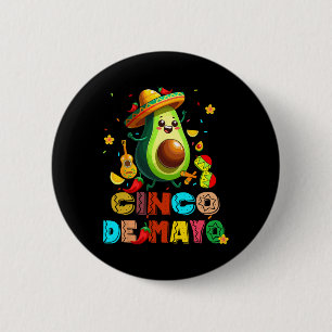 Adorable Avocado Cinco De Mayo Fiesta Celebration 6 Cm Round Badge