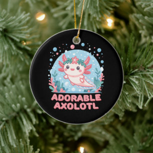 Adorable Axolotl Aquatic Cuteness Ceramic Tree Decoration