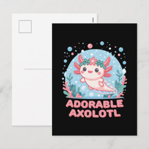 Adorable Axolotl Aquatic Cuteness Holiday Postcard