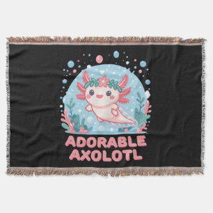 Adorable Axolotl Aquatic Cuteness Throw Blanket
