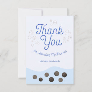 Adorable Axolotl Blue Boba Tea Par-tea Kids Thank You Card