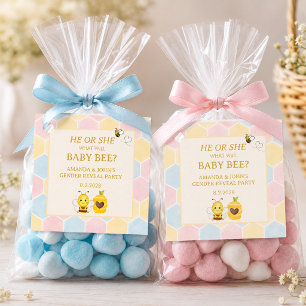 Adorable Baby Bee Gender Reveal Favour Tags