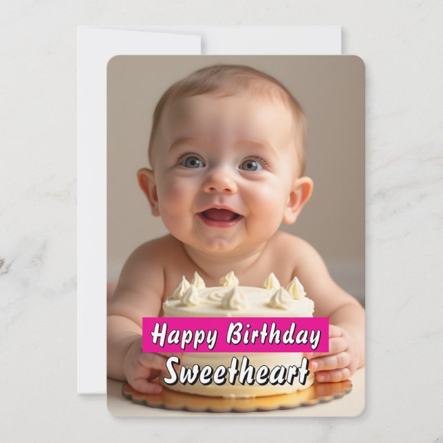 Adorable Baby Birthday Card – Instant Download (Front)