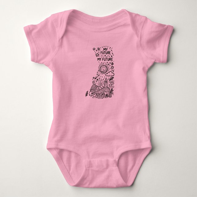 Adorable Baby Bodysuit - My Future Dreamer Design  (Front)