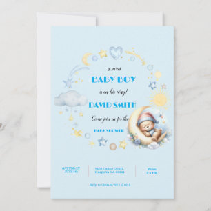 Adorable Baby Boy Shower Invitation