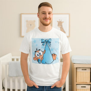 Adorable Baby Boy with Pacifier in a Sling  T-Shirt