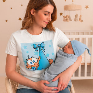 Adorable Baby Boy with Pacifier in a Sling  T-Shirt