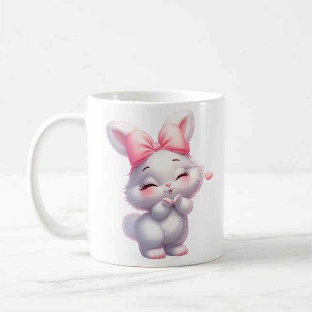Adorable Baby Bunny Illustration Coffee Mug (Left)