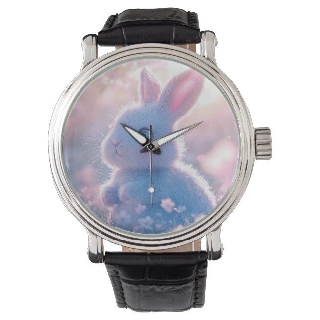 Adorable Baby Bunny in a Field of Flowers Watch (Front)