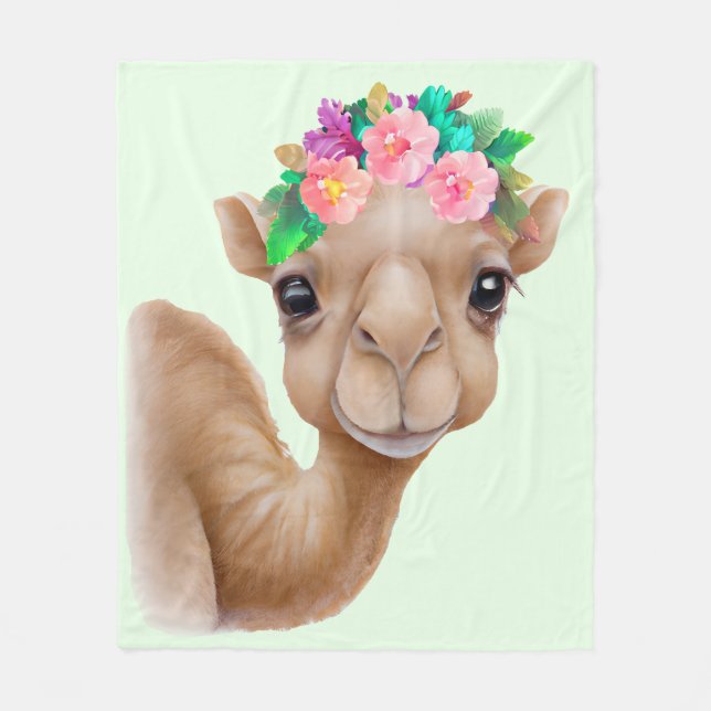 Adorable Baby Camel Fleece Blanket (Front)