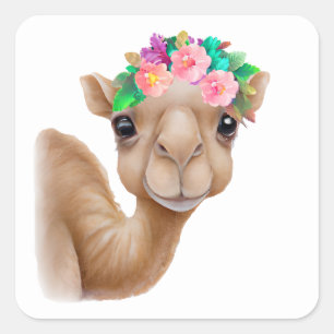 Adorable Baby Camel Square Sticker