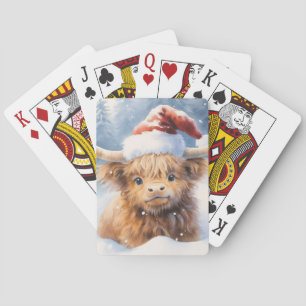 Adorable Baby Christmas Heifer  Playing Cards