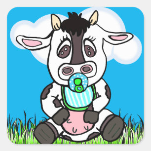 Adorable Baby Cow Stickers