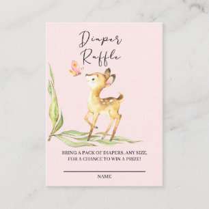 Adorable Baby Deer Diaper Raffle Ticket Enclosure Card