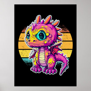 Adorable Baby Dinosaur Jurassic Joy Poster
