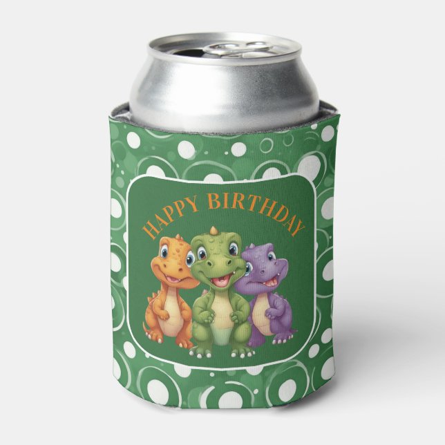 Adorable Baby Dinosaur's Party Can Cooler (Can Front)