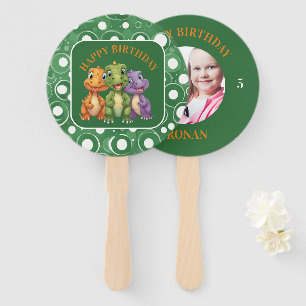 Adorable Baby Dinosaur's Party Hand Fan