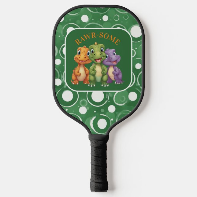 Adorable Baby Dinosaur's Party Pickleball Paddle (Front)
