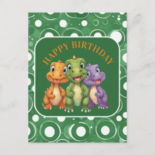 Adorable Baby Dinosaur's Party Postcard