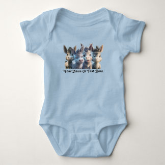 Adorable Baby Donkey Farm Animals Personalised Bodysuit