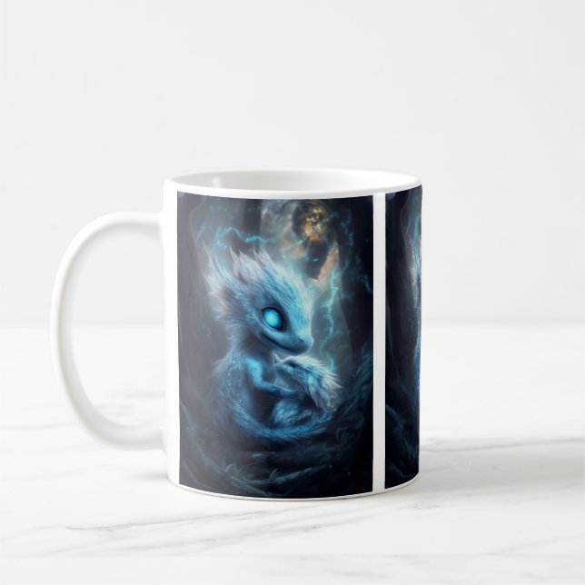 Adorable Baby Dragon in an Enchanted Forest Coffee Mug (Left)