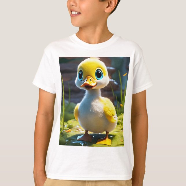Adorable Baby Duck Printed Kids' T-Shirt (Front)