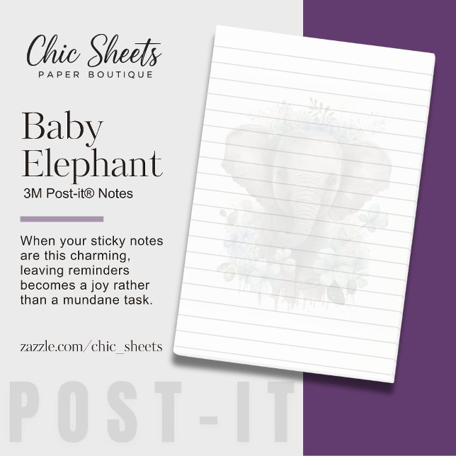 Adorable Baby Elephant 3M Post-it® Notes (Creator Uploaded)