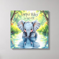 Adorable Baby Elephant and Reflection Personalised