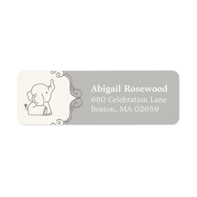 Adorable Baby Elephant | Baby Shower Address (Front)