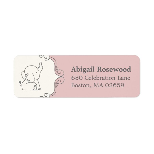 Adorable Baby Elephant | Baby Shower Address (Front)