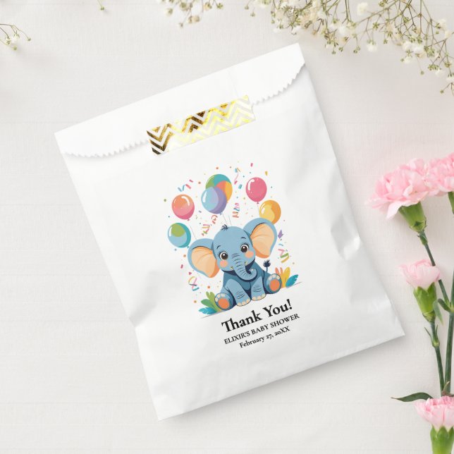 Adorable Baby Elephant Balloons Baby Shower Favour Bags (Sealed)