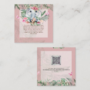 Adorable Baby Elephant Book Poem Request Card