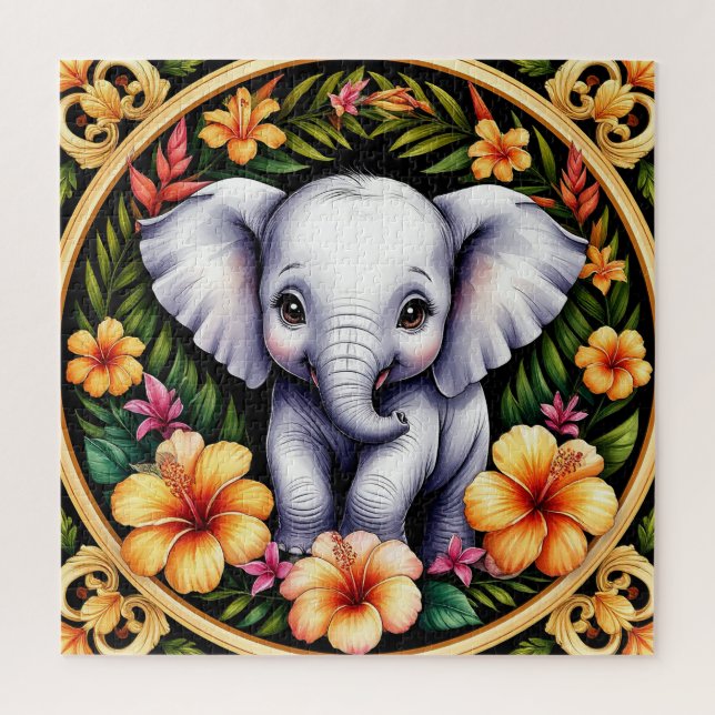 Adorable Baby Elephant Jigsaw Puzzle (Vertical)