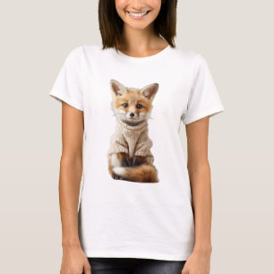 Adorable Baby Fox wearing a Knitted Sweater