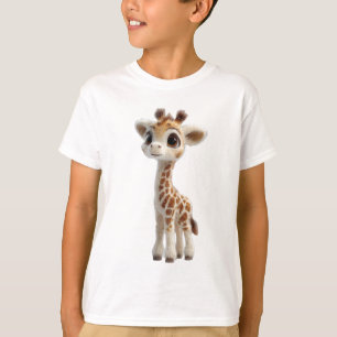Adorable Baby Giraffe Illustration Kids T-Shirt