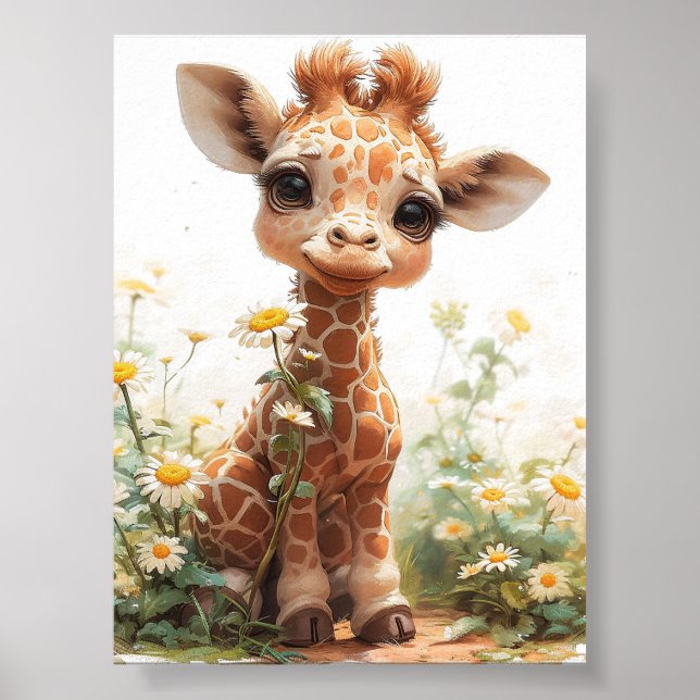 Adorable Baby Giraffe  Poster (Front)