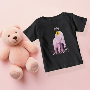Adorable Baby Girl Elephant With Name T-Shirt