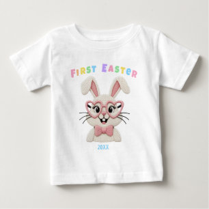 Adorable Baby Girl First Easter Bunny T-Shirt